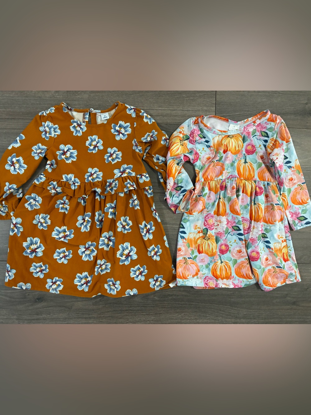 Old Navy Girls' Floral Tunic Dress - Rust & Multi